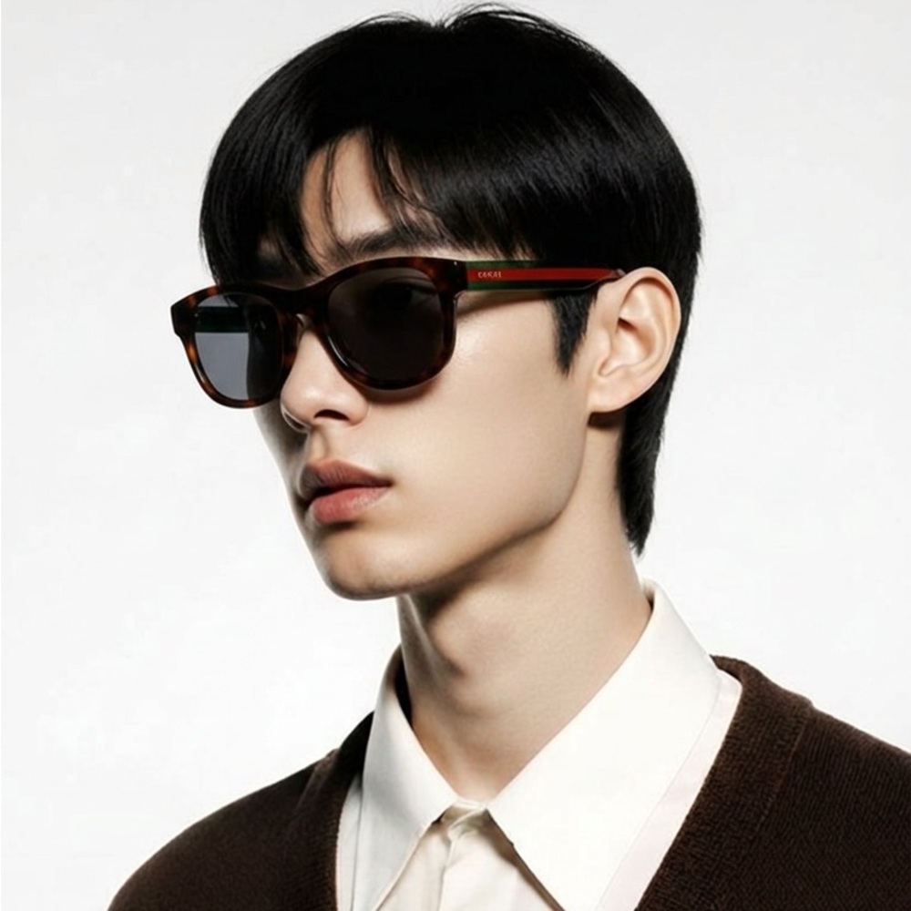 Gucci Tortoiseshell Sunglasses with Red and Green Stripes